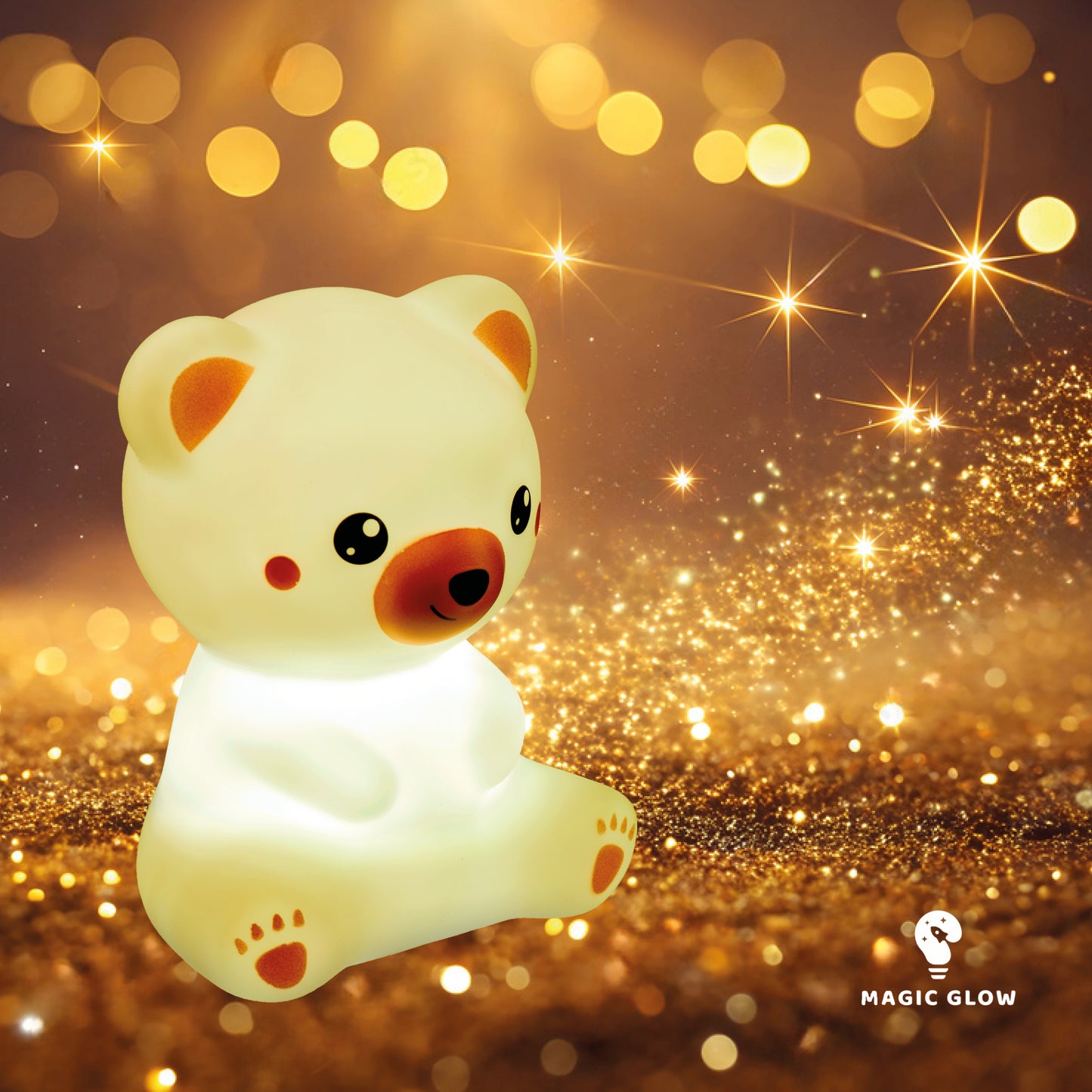 Squishy Light “Charly” Orsetto – Lampada LED soffice per bambini | MAGIC GLOW