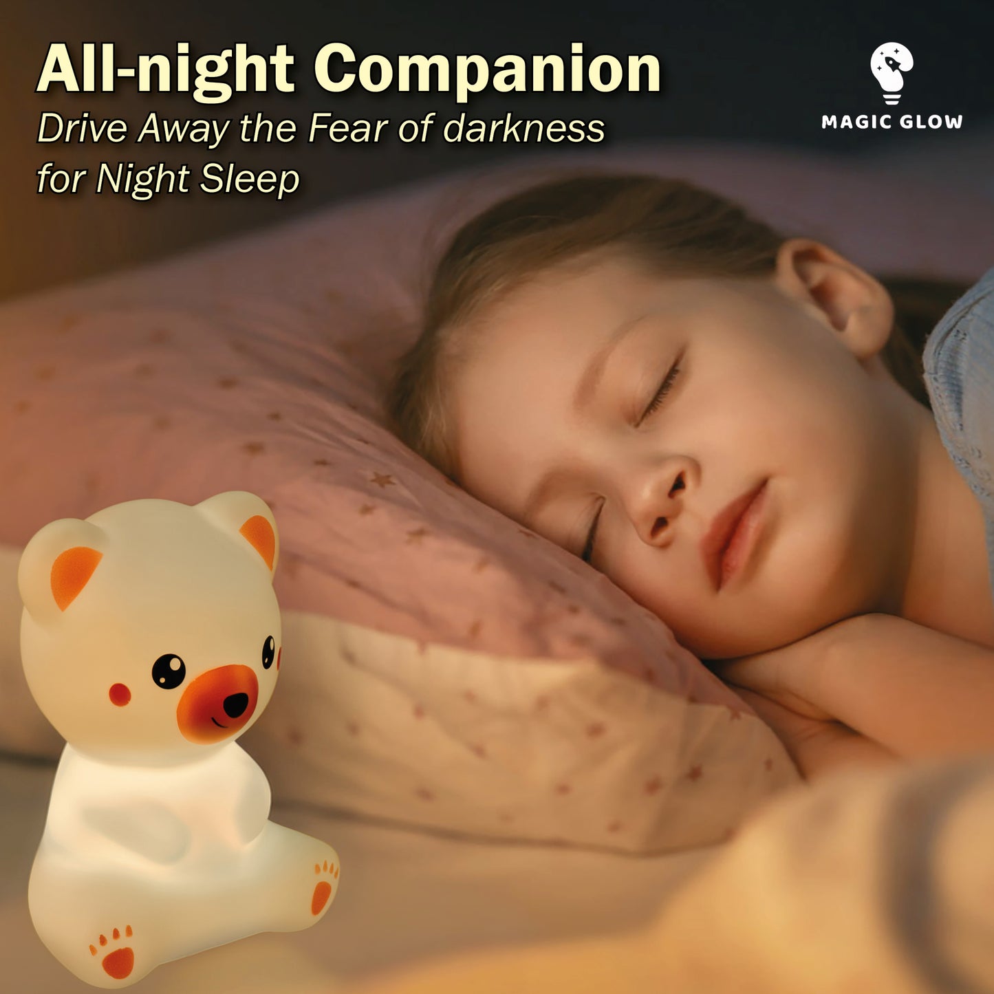 Squishy Light “Charly” Orsetto – Lampada LED soffice per bambini | MAGIC GLOW