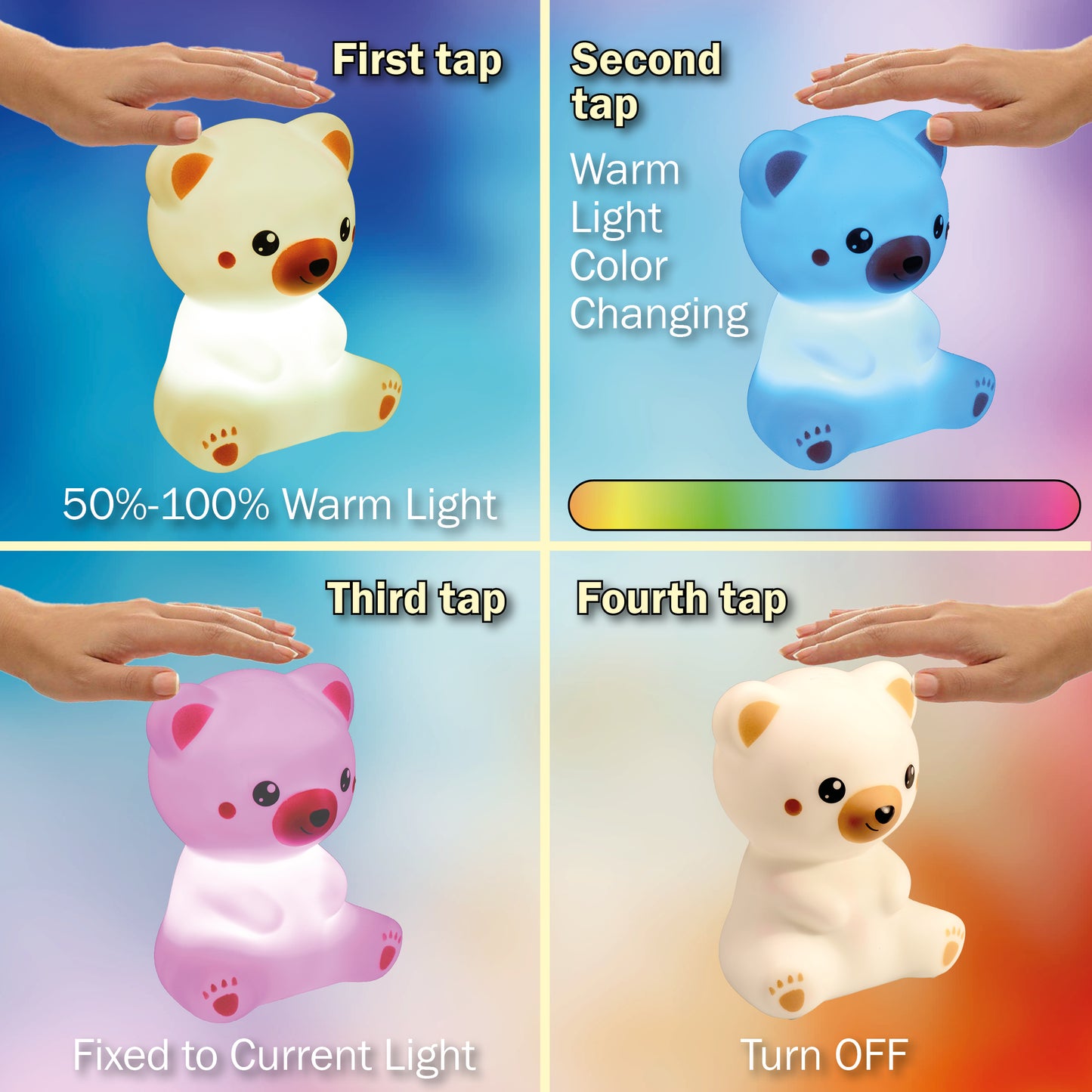 Squishy Light “Charly” Orsetto – Lampada LED soffice per bambini | MAGIC GLOW