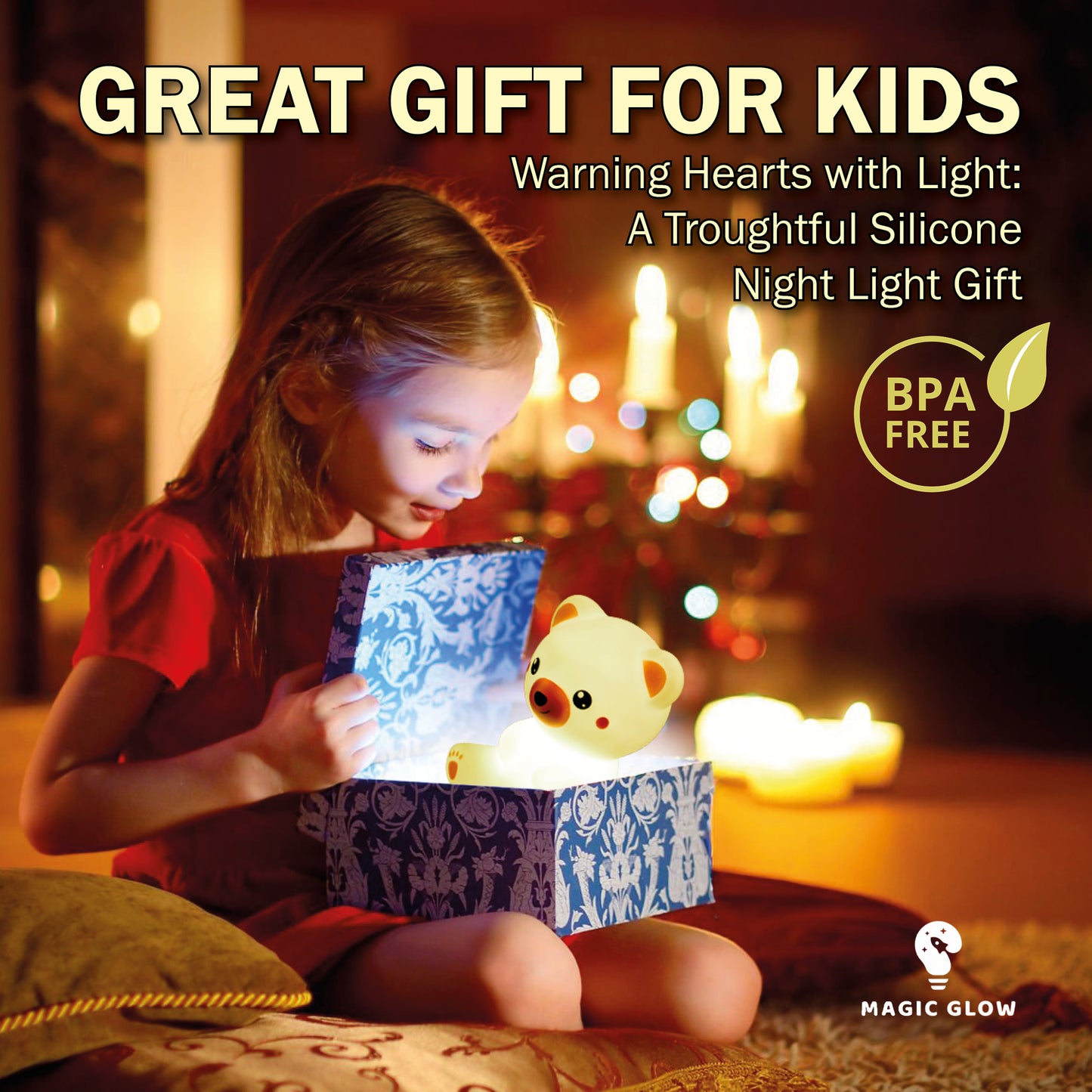 Squishy Light “Charly” Orsetto – Lampada LED soffice per bambini | MAGIC GLOW